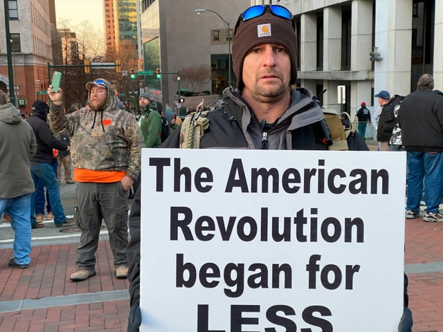 Demonstrant in Richmond Demonstrant in Richmond
