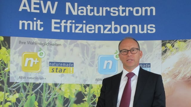 Hubert Zimmermann vor Plakat der AEW Hubert Zimmermann vor Plakat der AEW
