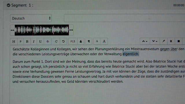 Bildschirm-Aufnahme mit Text und Audiokurve. Bildschirm-Aufnahme mit Text und Audiokurve.