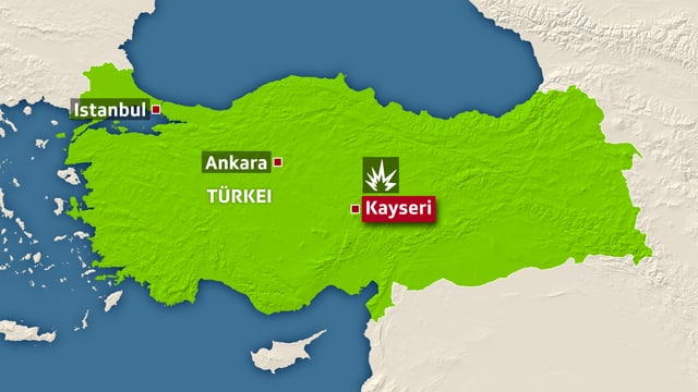 Anschlagsort Kayseri in der Zentraltürkei Anschlagsort Kayseri in der Zentraltürkei