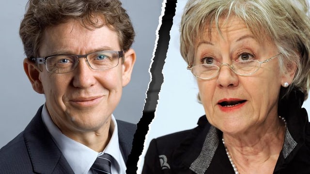 Porträts von Susanne Leutenegger Oberholzer und Albert Rösti nebeneinander. Porträts von Susanne Leutenegger Oberholzer und Albert Rösti nebeneinander.