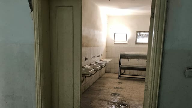 Heruntergekommenes Schüler-WC an einer Knabenschule in Zarqa: kein Wasser, keine Türen, keine Reinigung. Heruntergekommenes Schüler-WC an einer Knabenschule in Zarqa: kein Wasser, keine Türen, keine Reinigung.