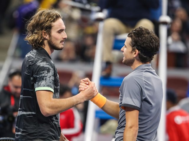 Dominic Thiem und Stefanos Tsitsipas (l.). Dominic Thiem und Stefanos Tsitsipas (l.).