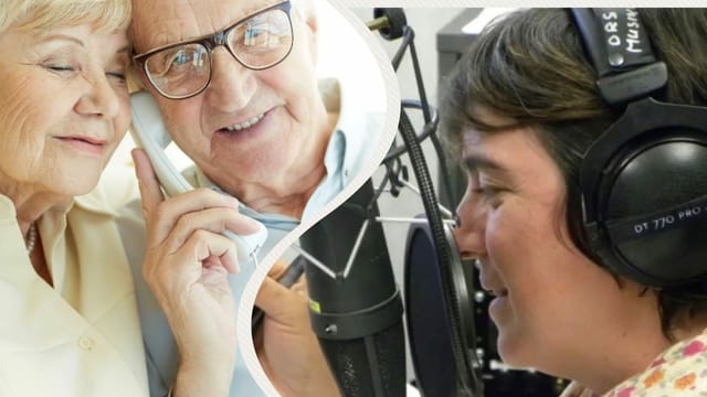 Collage von Moderation und Hörerin am Telefon. Collage von Moderation und Hörerin am Telefon.