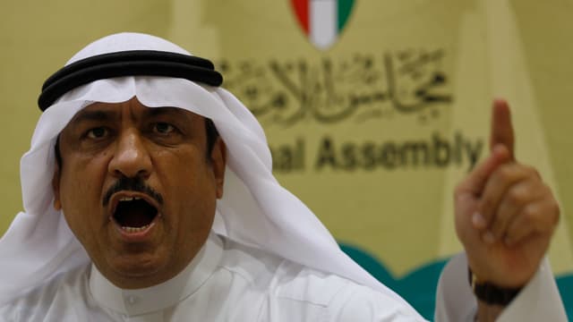 Musallim al-Barrak beim Sprechen. Musallim al-Barrak beim Sprechen.