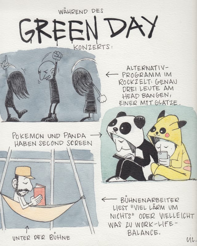 Während des Green Day Konzerts. Während des Green Day Konzerts.