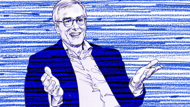 Gezeichnetes Porträt von Michael Ringier.