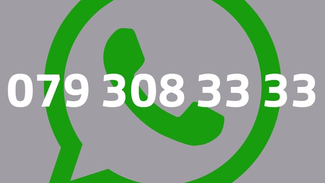 Per Whatsapp erreichst du SRF 3 unter 079 308 33 33. Per Whatsapp erreichst du SRF 3 unter 079 308 33 33.