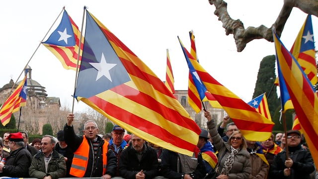 Demonstration der Autonomiebefürworter von dem Parlament in Barcelona. Demonstration der Autonomiebefürworter von dem Parlament in Barcelona.