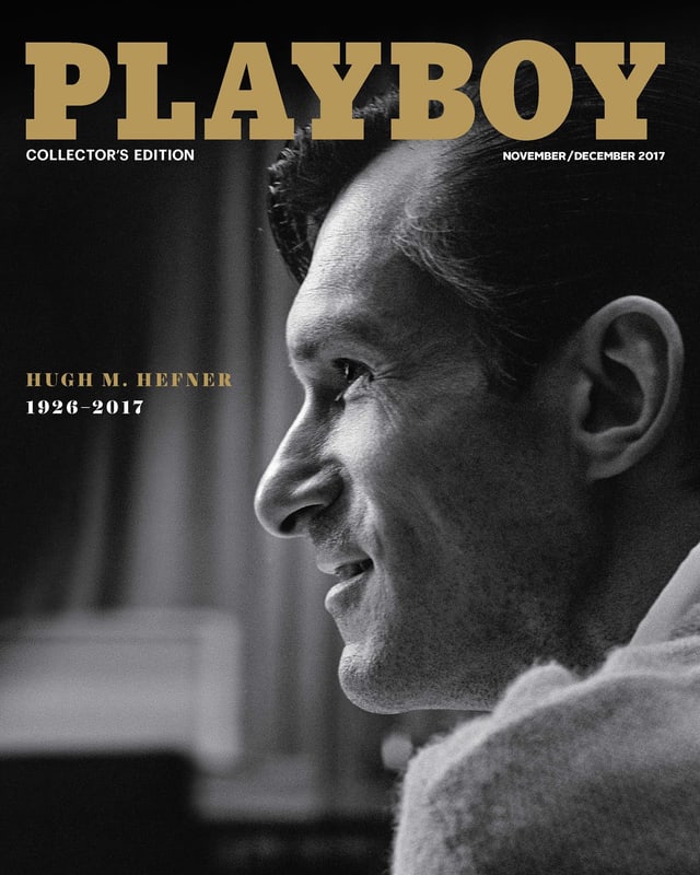 Schwarz-Weiss-Bild von Hugh Hefner Schwarz-Weiss-Bild von Hugh Hefner