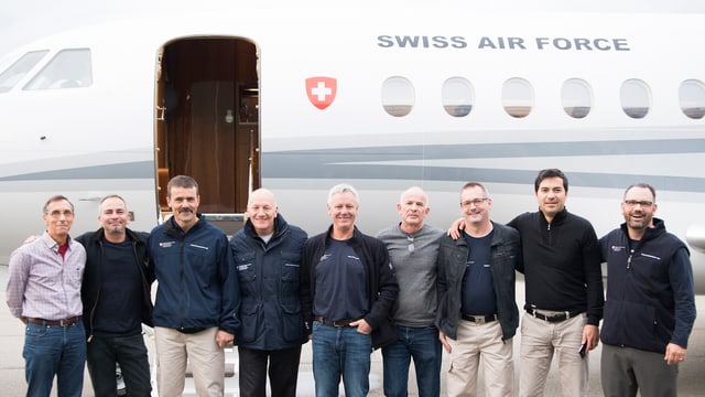 Das jüngste Detachement der Humanitären Hilfe vor dem Abflug in Bern-Belp. Das jüngste Detachement der Humanitären Hilfe vor dem Abflug in Bern-Belp.