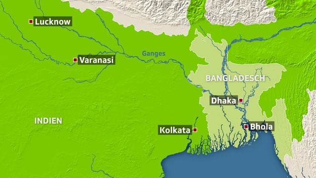 Landkarte von Indien & Bangladesh Landkarte von Indien & Bangladesh
