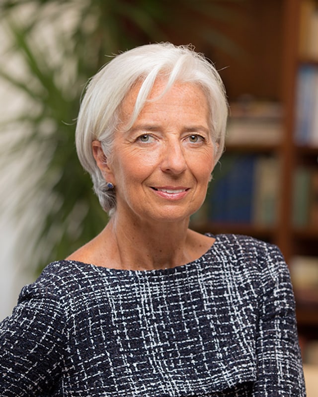 Porträt von Christine Lagarde. Porträt von Christine Lagarde.