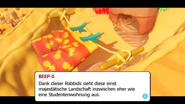 Dank diesen Rabbids sieht die einst majestätische Landschaft vom Pilz Königreich nun eher aus wie eine Studentenwohnung. Dank diesen Rabbids sieht die einst majestätische Landschaft vom Pilz Königreich nun eher aus wie eine Studentenwohnung.