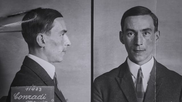Fotografia d'investigaziun da Moritz Conradi - frontal ed en il profil Fotografia d'investigaziun da Moritz Conradi - frontal ed en il profil