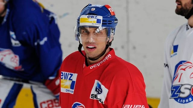 Ein Eishockeyspieler in voller Montur. Ein Eishockeyspieler in voller Montur.