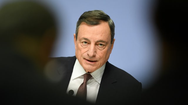 Grossaufnahme von Mario Draghi. Grossaufnahme von Mario Draghi.