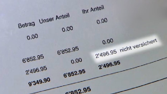 Abrechnung Operation mit einem Bertrag, der nicht versichert ist. Abrechnung Operation mit einem Bertrag, der nicht versichert ist.