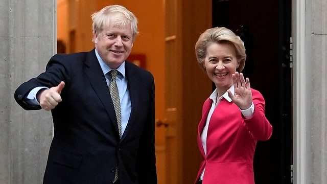 Johnson und von der Leyen. Johnson und von der Leyen.