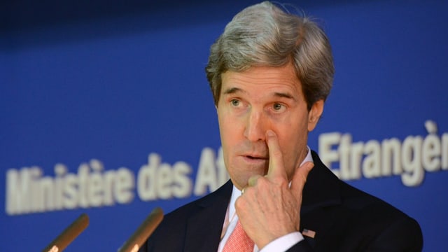 US-Aussenminister John Kerry an einem Rednerpult US-Aussenminister John Kerry an einem Rednerpult