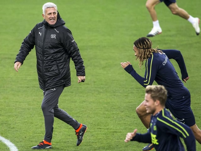 Petkovic im Training mit Spielern Petkovic im Training mit Spielern