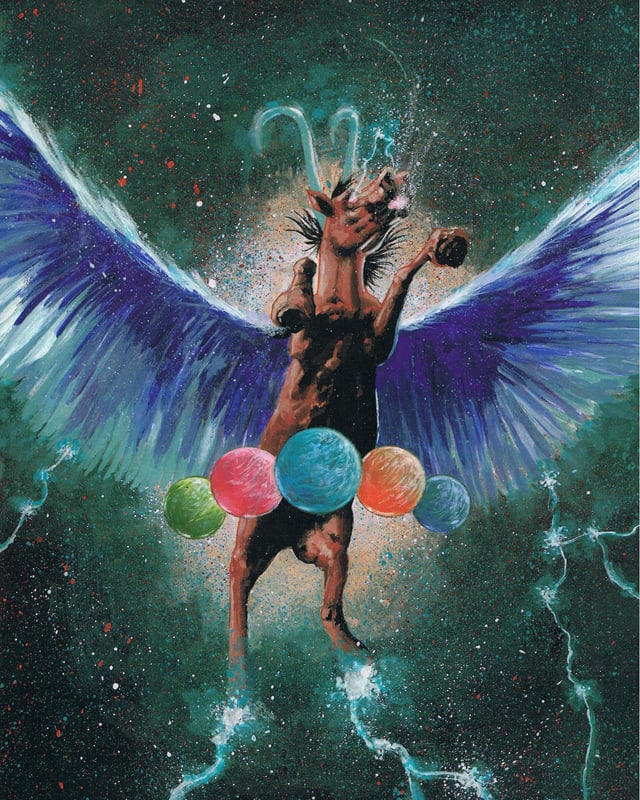 Eine Zeichnung eines Pegasus Eine Zeichnung eines Pegasus