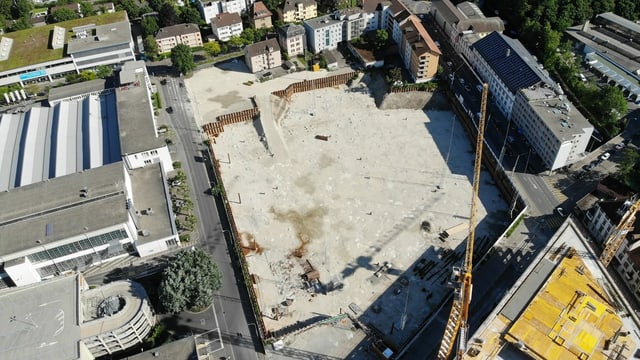 Eine Flugaufnahme der Baustelle. Eine Flugaufnahme der Baustelle.