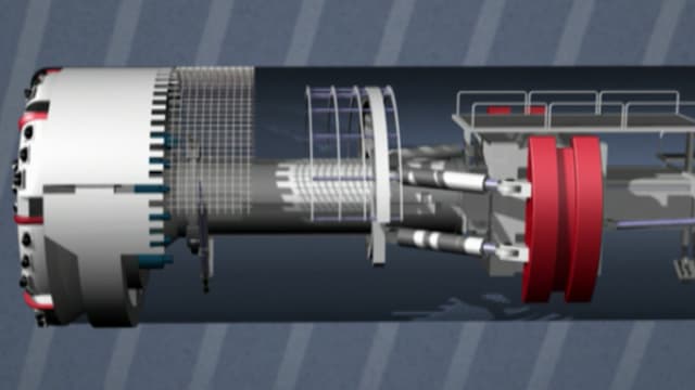 Animation einer Tunnelbohrmaschine. Animation einer Tunnelbohrmaschine.