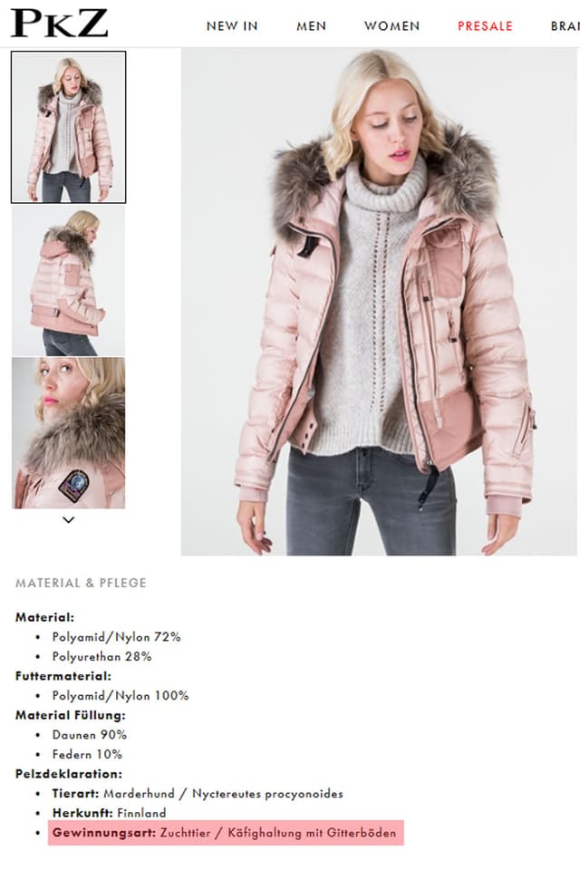Screenshot. Model mit Pelzjacke und Deklaration dazu. Screenshot. Model mit Pelzjacke und Deklaration dazu.