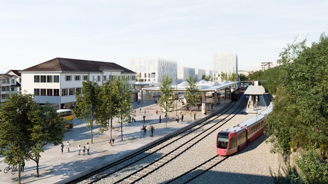 Visualisierung des Bahnhofprojekts in Herisau. Visualisierung des Bahnhofprojekts in Herisau.