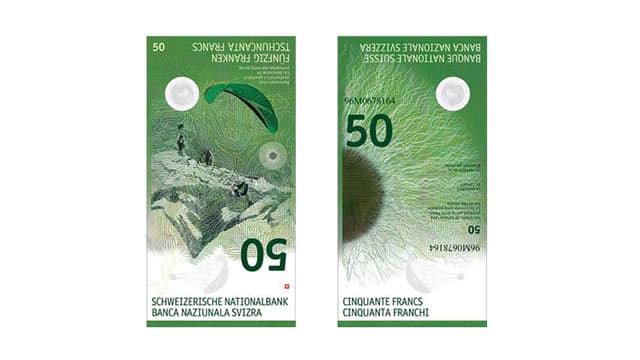 Banknote Vorder- und Rückseite, grün.
