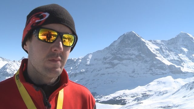 Porträt von Fotograf Matthias Taugwalder vor der Eigernordwand Porträt von Fotograf Matthias Taugwalder vor der Eigernordwand