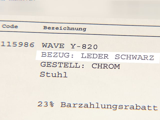 Auf der Rechnung steht Leder Auf der Rechnung steht Leder