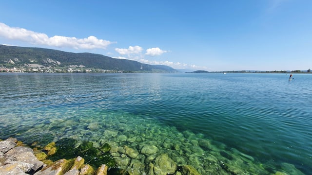 Kaiserwetter am Bielersee mit Quellwolken über dem Jura und etwas Bise auf dem See. Kaiserwetter am Bielersee mit Quellwolken über dem Jura und etwas Bise auf dem See.