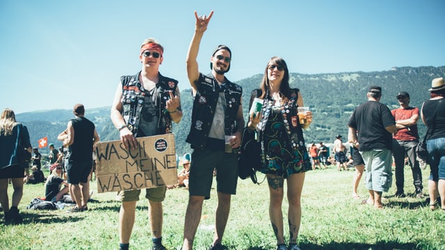 Drei Besucher am Greenfield Festival. Drei Besucher am Greenfield Festival.
