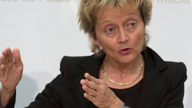 Bundesrätin Eveline Widmer-Schlumpf vor den Medien in Bern. Bundesrätin Eveline Widmer-Schlumpf vor den Medien in Bern.