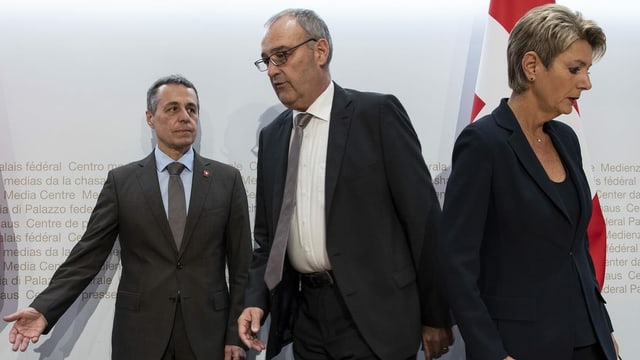 Drei Bundesräte informieren über den Stand des Rahmenabkommens, Bern Juni 2019. Drei Bundesräte informieren über den Stand des Rahmenabkommens, Bern Juni 2019.