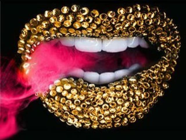 Lippen mit Pailetten