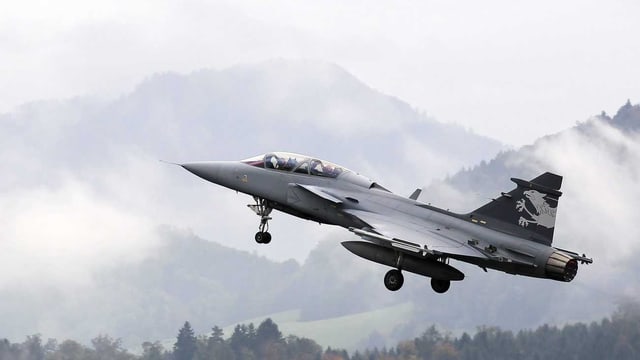 Ein Gripen-Flieger beim Start. Ein Gripen-Flieger beim Start.