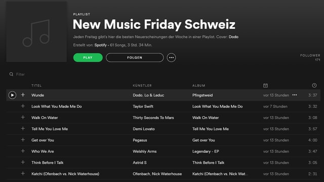New Music Friday Schweiz