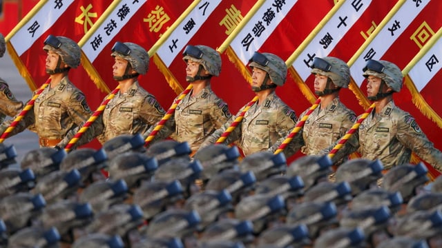 Chinesische Soldaten bei einer Parade zum 70-jährigen Gedenken an den 2. Weltkrieg. Chinesische Soldaten bei einer Parade zum 70-jährigen Gedenken an den 2. Weltkrieg.