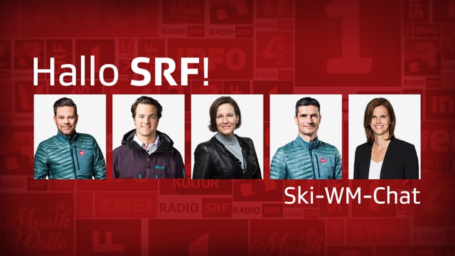 Keyvisual mit Bildern von - Stefan Hofmänner (TV-Kommentator) - Marc Berthod (SRF-Experte Ski alpin) - Lukas Studer (TV-Moderator) - Susan Schwaller (Chefredaktorin SRF Sport) - Natalie Pedrocchi (Projektleiterin Ski-WM 2019) Keyvisual mit Bildern von - Stefan Hofmänner (TV-Kommentator) - Marc Berthod (SRF-Experte Ski alpin) - Lukas Studer (TV-Moderator) - Susan Schwaller (Chefredaktorin SRF Sport) - Natalie Pedrocchi (Projektleiterin Ski-WM 2019)