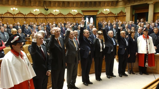 Der Bundesrat nach seiner Wahl beim Gelöbnis Der Bundesrat nach seiner Wahl beim Gelöbnis