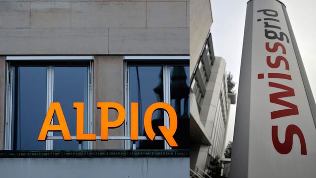 Firmenschilder Alpiq und Swissgrid Firmenschilder Alpiq und Swissgrid