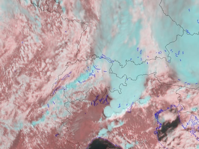 Satellitenbild Schweizausschnitt zeigt den Nebel Satellitenbild Schweizausschnitt zeigt den Nebel