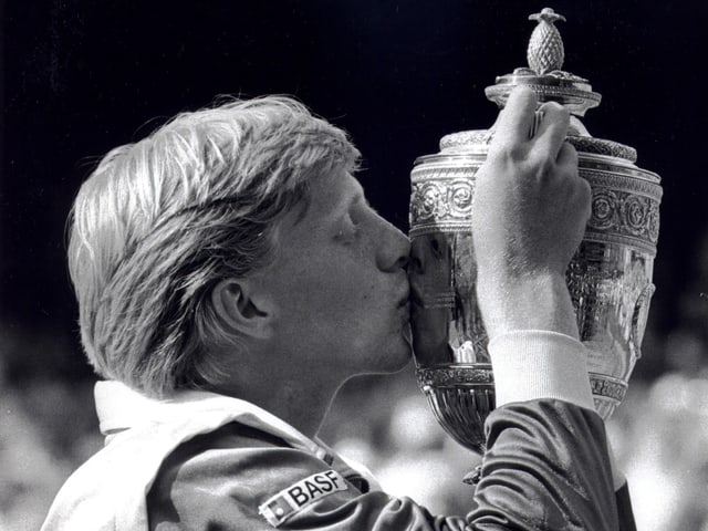 Boris Beckers erster Triumph in Wimbledon 1985. Boris Beckers erster Triumph in Wimbledon 1985.