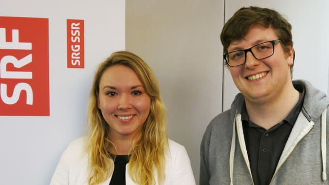 Voctir Bättig und Daria Liach im SRF-Studio Voctir Bättig und Daria Liach im SRF-Studio