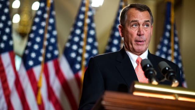 John Boehner, der Verhandlungsführer der Republikaner, bei einer Medienkonferenz. John Boehner, der Verhandlungsführer der Republikaner, bei einer Medienkonferenz.