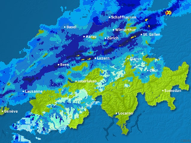 Wetterradar-Bild. Wetterradar-Bild.