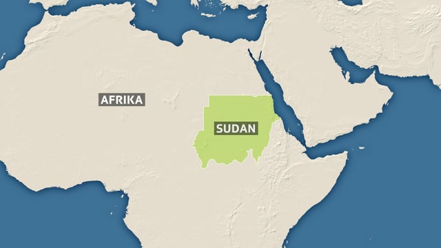 Eine Karte von Afrika mit Sudan Eine Karte von Afrika mit Sudan